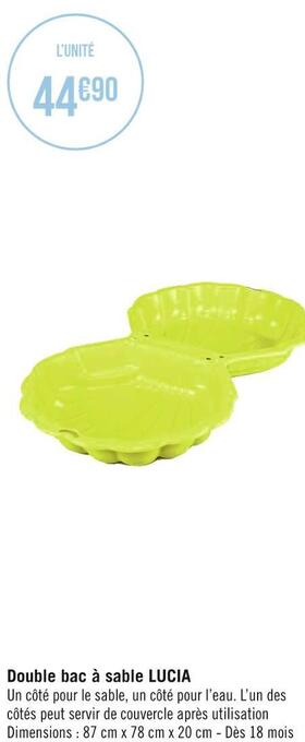 Géant Casino Double bac à sable lucia offre