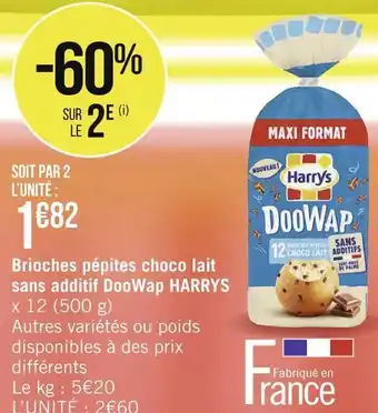 Géant Casino Harry's brioches pépites choco lait sans additif doowap offre