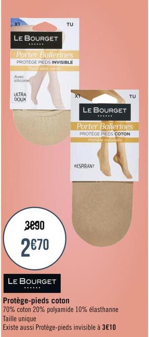 Géant Casino Le bourget protège-pieds coton offre