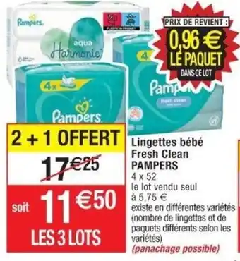 Cora x Carrefour Lingettes Bébé Fresh Clean offre