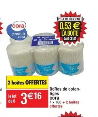 Cora x Carrefour Boites de Coton-Tiges offre