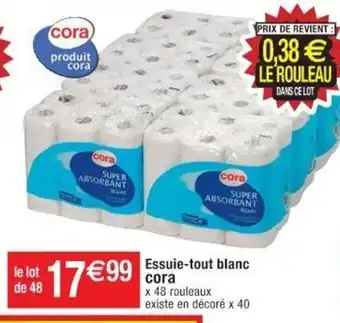 Cora x Carrefour Essuie-tout Blanc offre