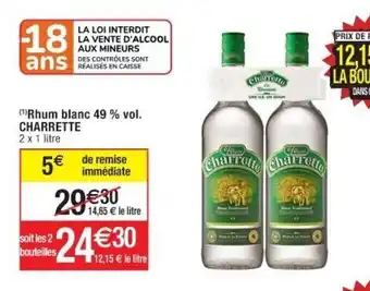 Cora x Carrefour Rhum Blanc 49% Vol offre