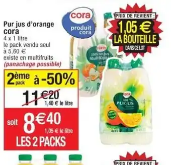 Cora x Carrefour Pur Jus d'Orange offre