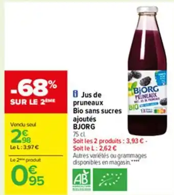 Carrefour Jus de fruits bjorg offre