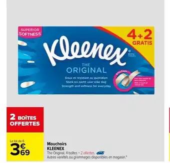 Carrefour Mouchoirs KLEENEX offre