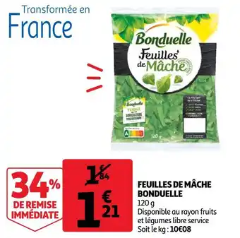 Auchan Bonduelle feuilles de mâche offre