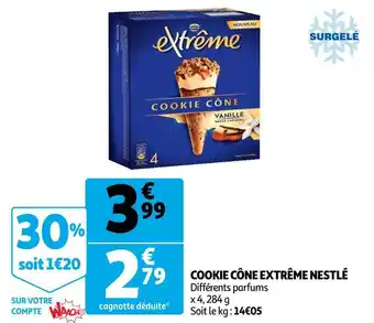 Auchan Nestlé cookie cône extrême offre