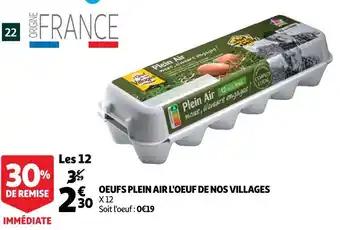 Auchan L'oeuf de nos villages oeufs plein air offre