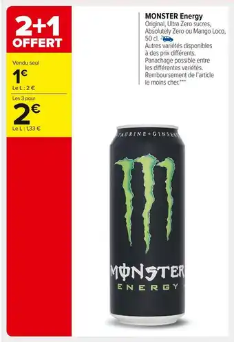 Carrefour Market Monster monster energy offre