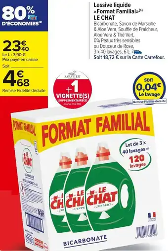 Carrefour Market Le chat lessive liquide format familial offre