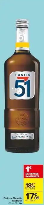 Carrefour Market Pastis 51 pastis de marseille offre