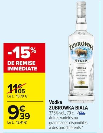 Carrefour Market Zubrowka biala vodka offre