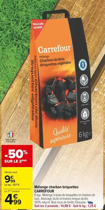 Carrefour Market Carrefour mélange charbon briquettes offre