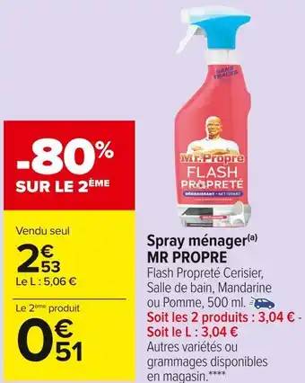 Carrefour Market Mr propre spray ménager offre
