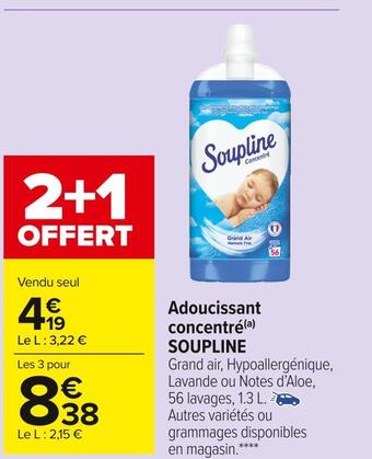Carrefour Market Soupline adoucissant concentré offre