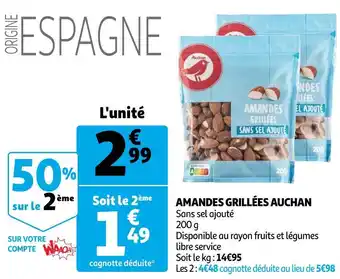 Auchan Auchan amandes grillées offre