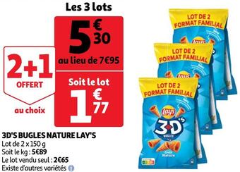 Auchan Lay's 3d's bugles nature offre
