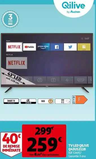 Auchan Qilive tv led q43us211b offre