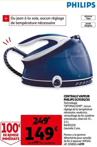 Auchan Philips centrale vapeur gc9330/20 offre