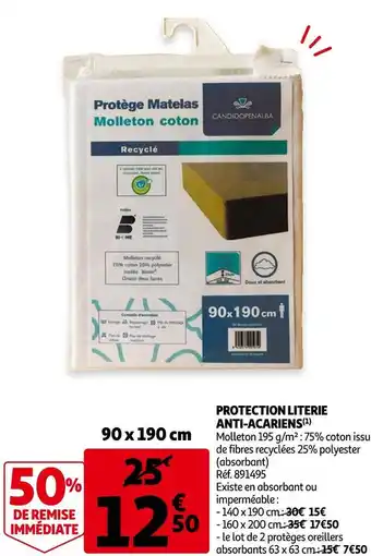 Auchan Protection literie anti-acariens offre