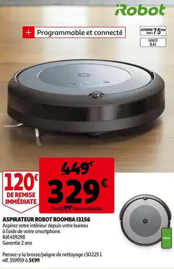 Auchan Robot aspirateur robot roomba i3156 offre