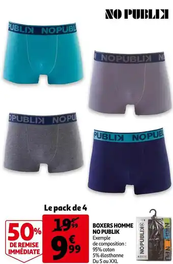 Auchan No publik boxers homme offre
