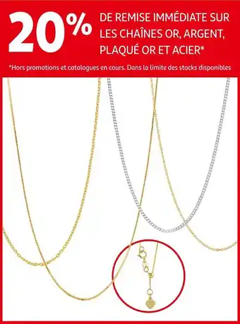 Auchan Bon plan sur les chaines or, argent, plaqué or et acier offre