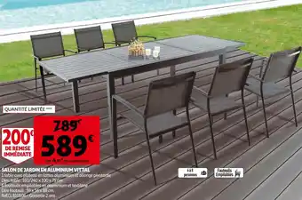 Auchan Salon de jardin en aluminium vittal offre