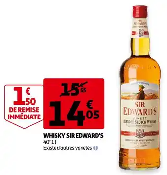 Auchan Sir edward's whisky offre