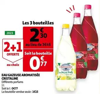 Auchan Cristaline eau gazeuse aromatisée offre