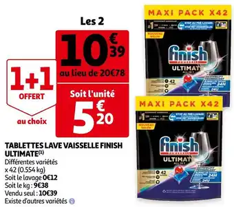 Auchan Finish tablettes lave vaisselle offre