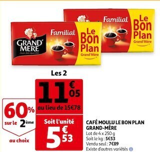 Auchan Grand-mère café moulu le bon plan offre