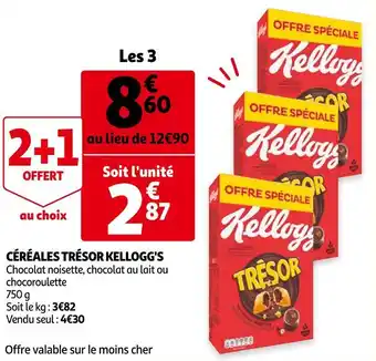 Auchan Trésor kellogg's céréales offre