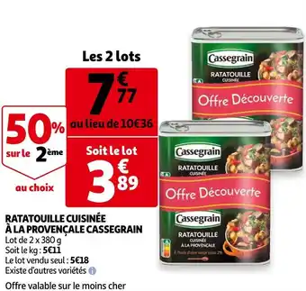 Auchan Cassegrain ratatouille cuisinée à la provençale offre