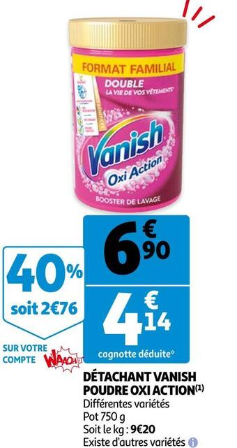 Auchan Vanish détachant poudre oxi action offre