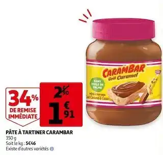 Auchan Carambar pâte à tartiner offre
