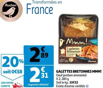 Auchan Mmm! galettes bretonnes offre