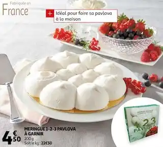 Auchan Meringue 1-2-3 pavlova à garnir offre