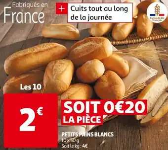 Auchan Petits pains blancs offre