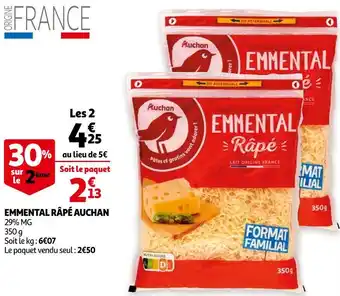 Auchan Auchan emmental râpé offre