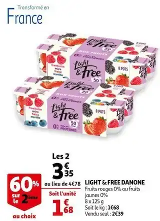 Auchan Danone light & free offre
