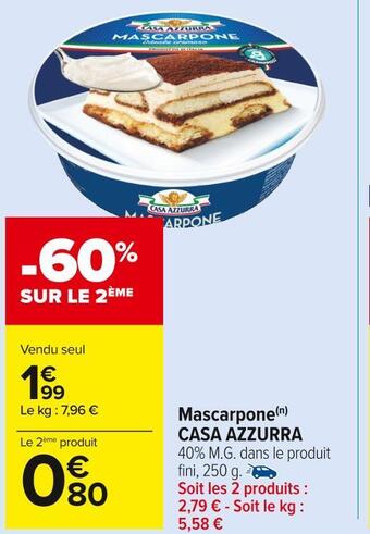 Carrefour Market Casa azzurra mascarpone offre