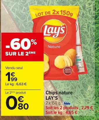 Carrefour Market Lay’s chips nature offre