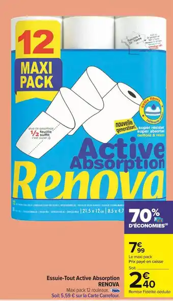 Carrefour Market Renova essuie-tout active absorption offre
