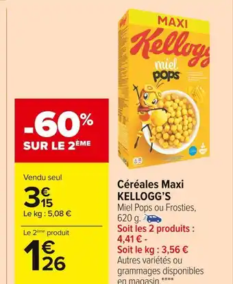 Carrefour Market Kellogg’s céréales maxi offre