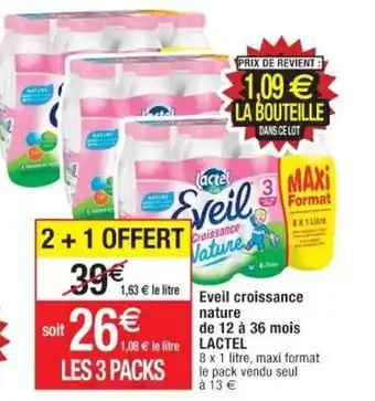 Cora x Carrefour Eveil croissance nature de 12 à 36 mois LACTEL offre