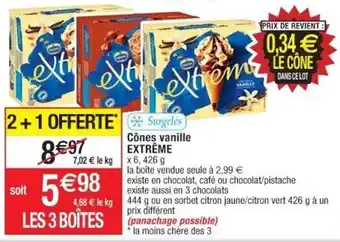 Cora x Carrefour Cônes vanille extrême offre