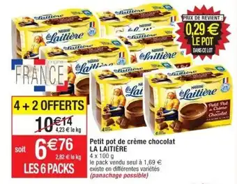 Cora x Carrefour Petit pot de crème chocolat la laitière offre