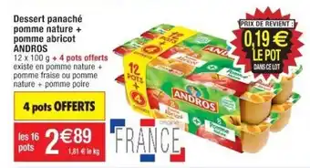Cora x Carrefour Dessert panaché pomme nature + pomme abricot ANDROS offre